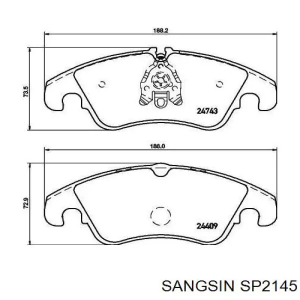 Купить SP2145 Sangsin Колодки тормозные