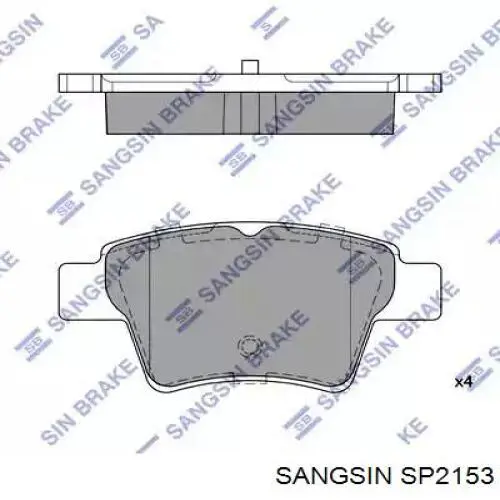 SP2153 Sangsin sapatas do freio traseiras de disco