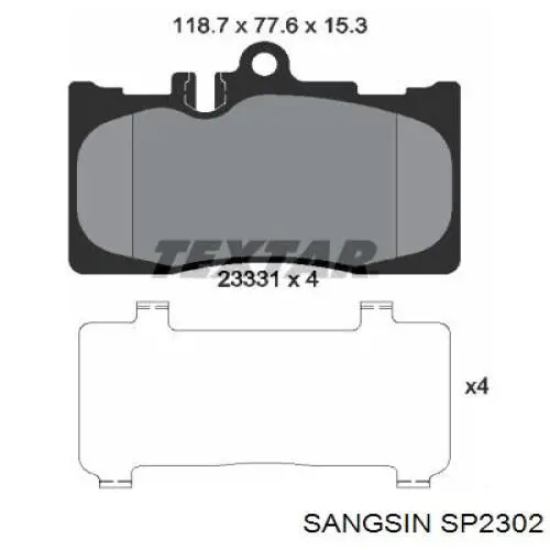 SP2302 Sangsin Колодки передние