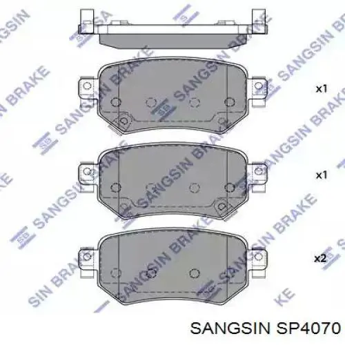 SP4070 Sangsin sapatas do freio traseiras de disco