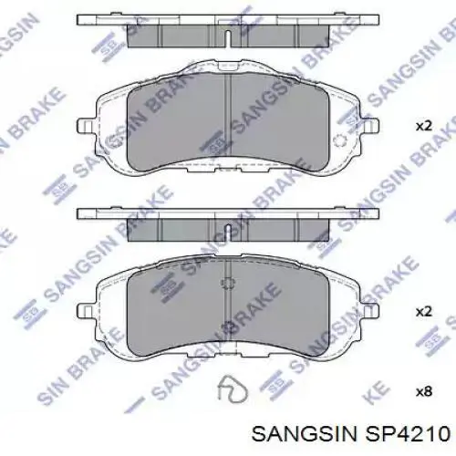 Передние тормозные колодки SP4210 Sangsin