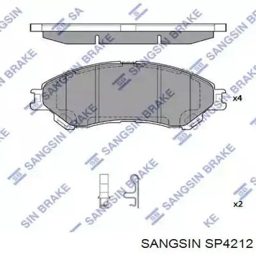 Передние тормозные колодки SP4212 Sangsin