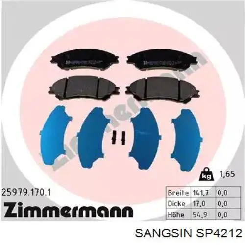 Купить SP4212 Sangsin Колодки тормозные