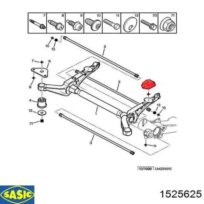 Cojin De Viga Trasera 1525625 Sasic