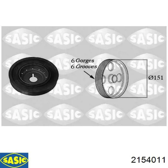 Шкив коленвала (демпфер) Sasic 2154011 цена, от 44.05 USD