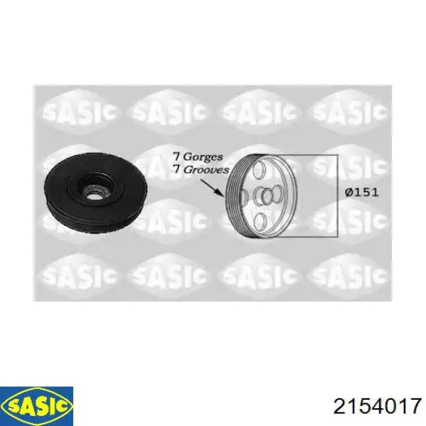 Шкив коленвала 2154017 Sasic