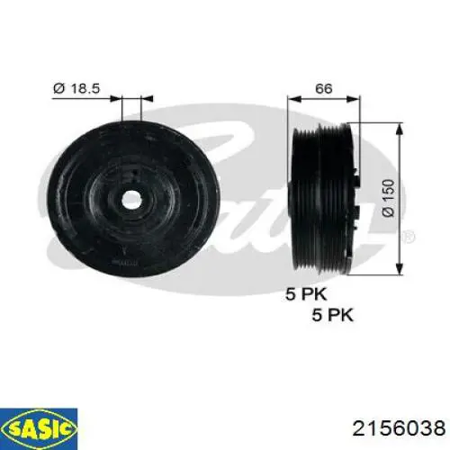Шкив коленвала (демпфер) Sasic 2156038 цена, от 98.50 USD