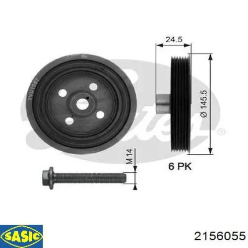 Шкив коленвала DPV1070K Dayco