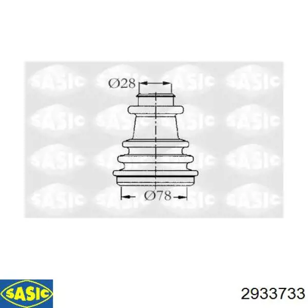 Fuelle, árbol de transmisión delantero exterior 2933733 Sasic