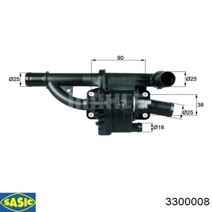 Кожух термостата Sasic 3300008 цена, от 29.67 USD