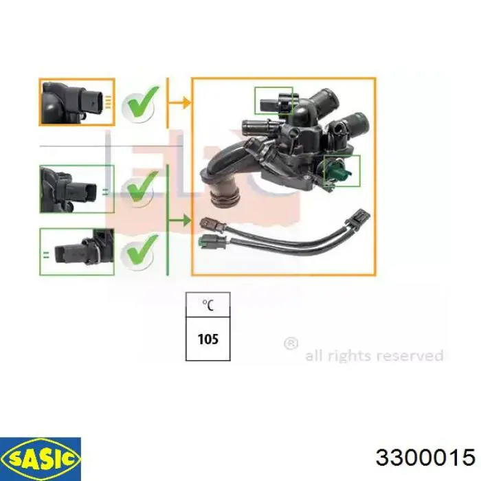 Termostato Sasic 3300015 preço, a partir de 93,18 USD