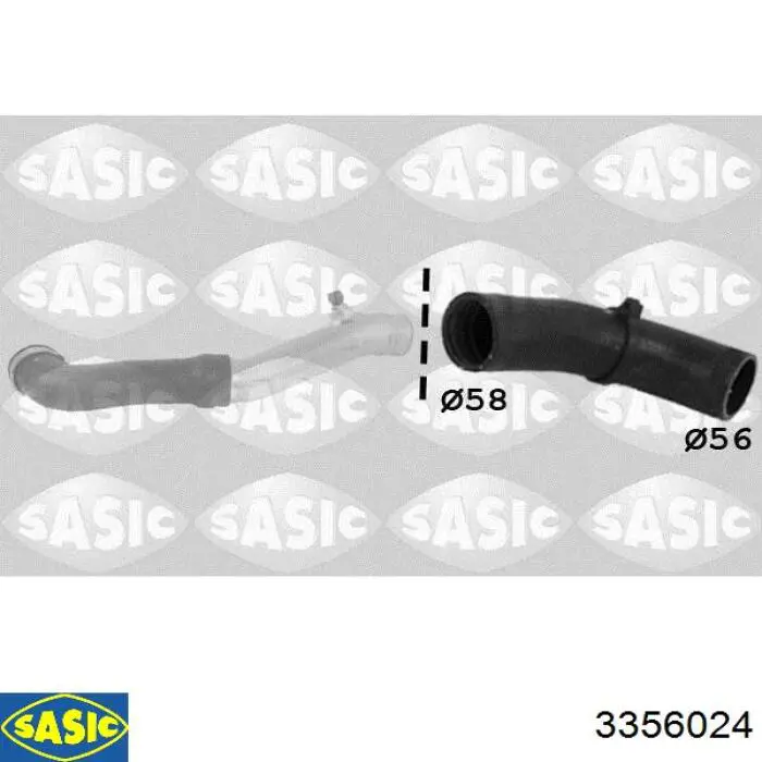 Tubo flexible de aire de sobrealimentación superior izquierdo 3356024 Sasic