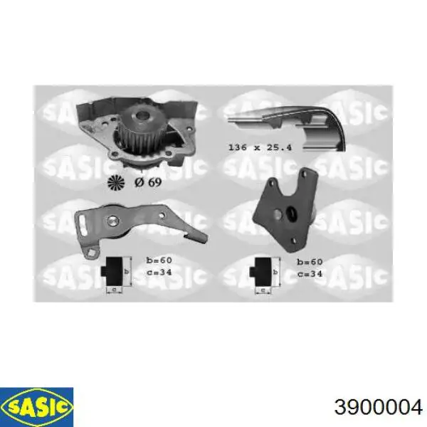 3900004 Sasic Комплект ремня ГРМ