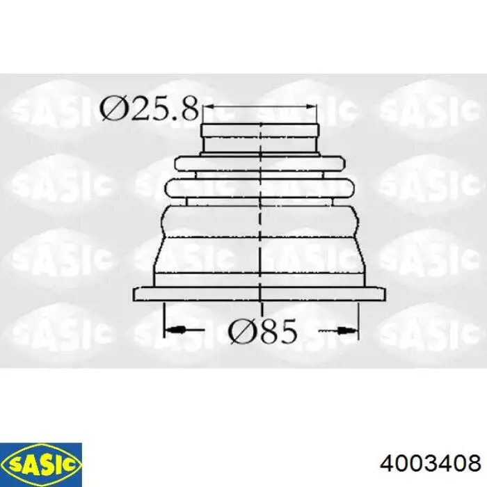 Пильник ШРУСа внутрішній лівий 4003408 Sasic