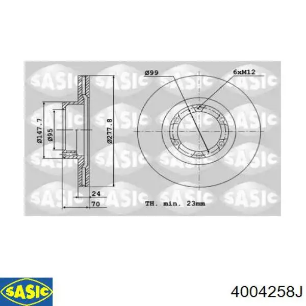 DF1012 TRW Диск тормозной передний