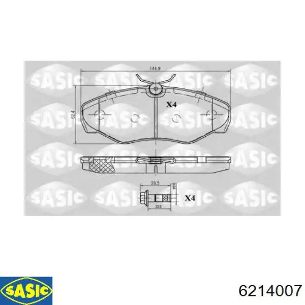 Передние тормозные колодки 6214007 Sasic