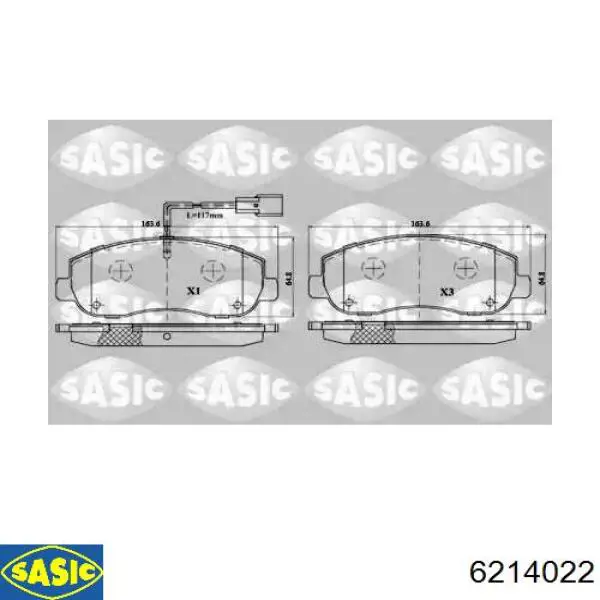 Передние тормозные колодки 6214022 Sasic