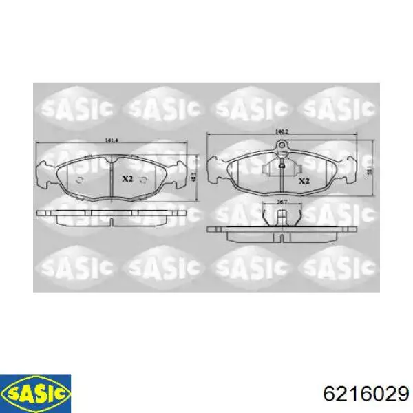 Передние тормозные колодки 6216029 Sasic