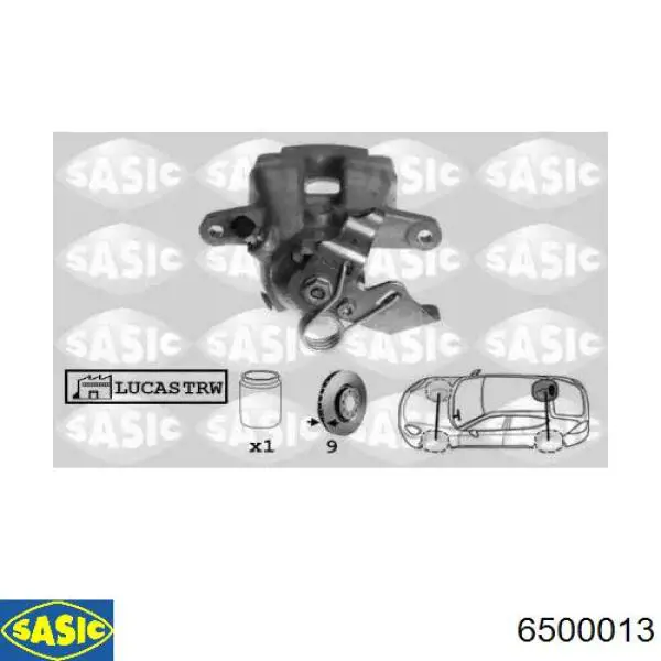 6500013 Sasic Суппорт тормозной задний правый