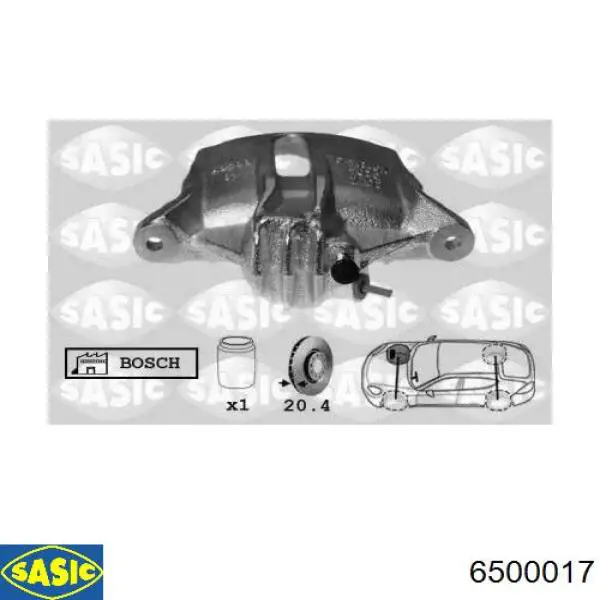 6500017 Sasic Суппорт тормозной, передний, правый