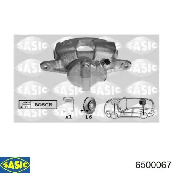 6500067 Sasic Суппорт тормозной задний правый
