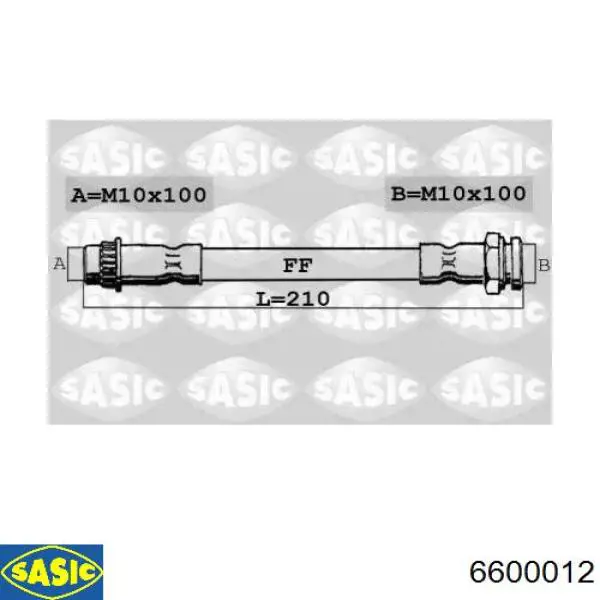 Задний тормозной шланг 6600012 Sasic