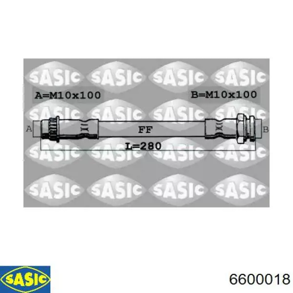 Шланг тормозной задний SASIC 6600018