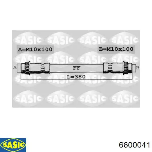 Шланг тормозной задний SASIC 6600041