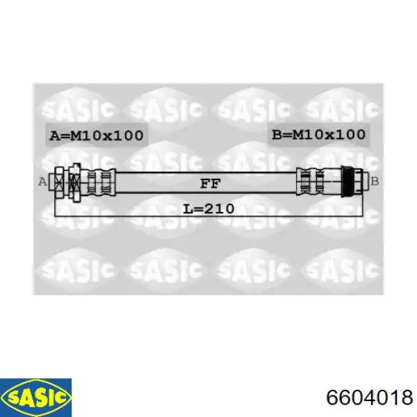 Шланг тормозной задний SASIC 6604018
