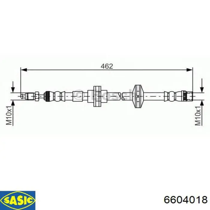 Шланг тормозной задний Brembo T68048