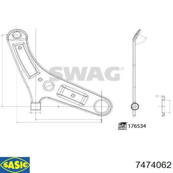 Правый рычаг передней нижней подвески Sasic 7474062 цена, от 60.90 USD