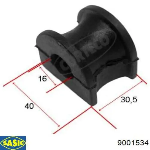 Втулка переднего стабилизатора Sasic 9001534 цена, от 1.28 USD