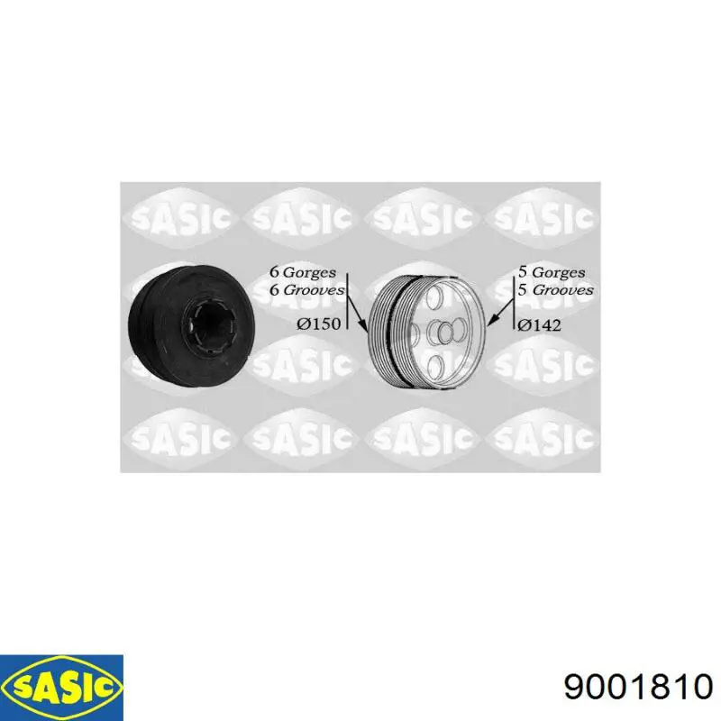 Шкив коленвала (демпфер) Sasic 9001810 цена, от 102.77 USD