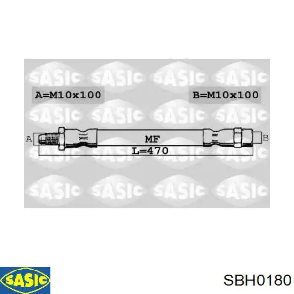 SBH0180 Sasic шланг тормозной передний