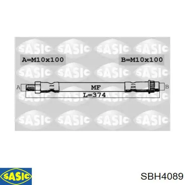 SBH4089 Sasic шланг тормозной передний