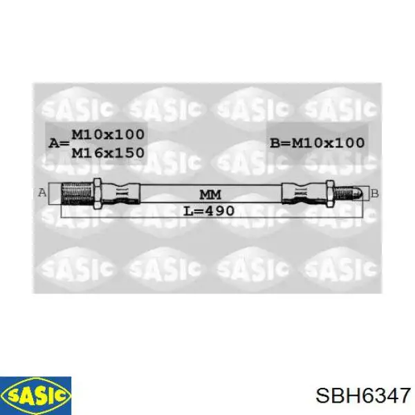 SBH6347 Sasic шланг тормозной передний