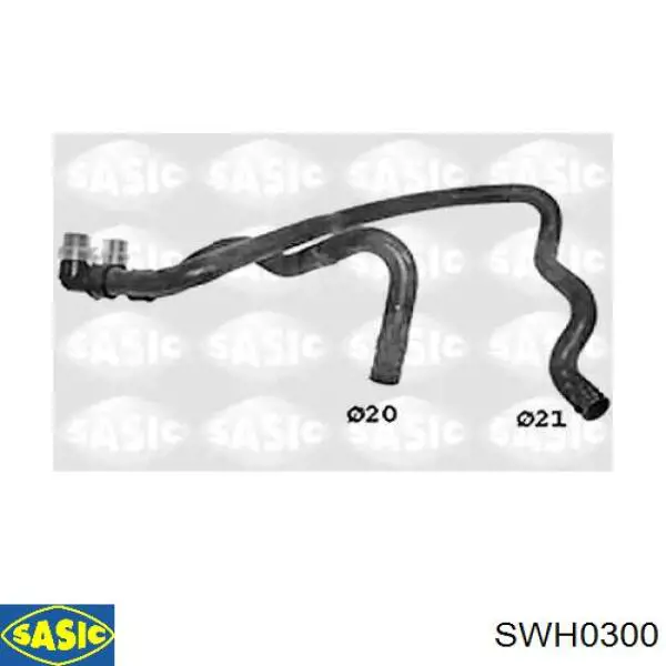 Шланг радиатора отопителя (печки), сдвоенный SWH0300 Sasic