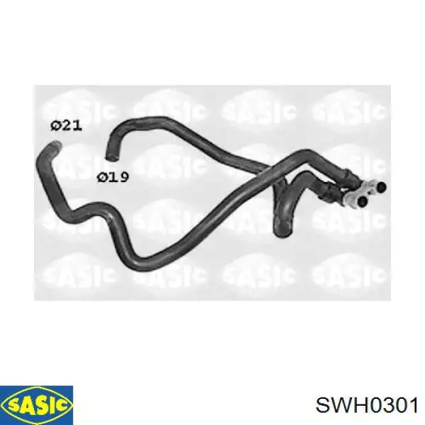 Шланг радиатора отопителя (печки), сдвоенный SASIC SWH0301