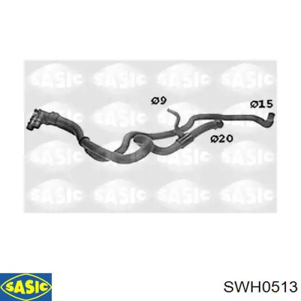 SWH0513 Sasic шланг радиатора отопителя (печки, сдвоенный)