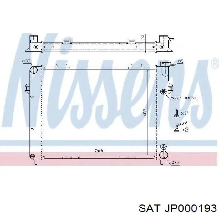 Радиатор JP000193 SAT