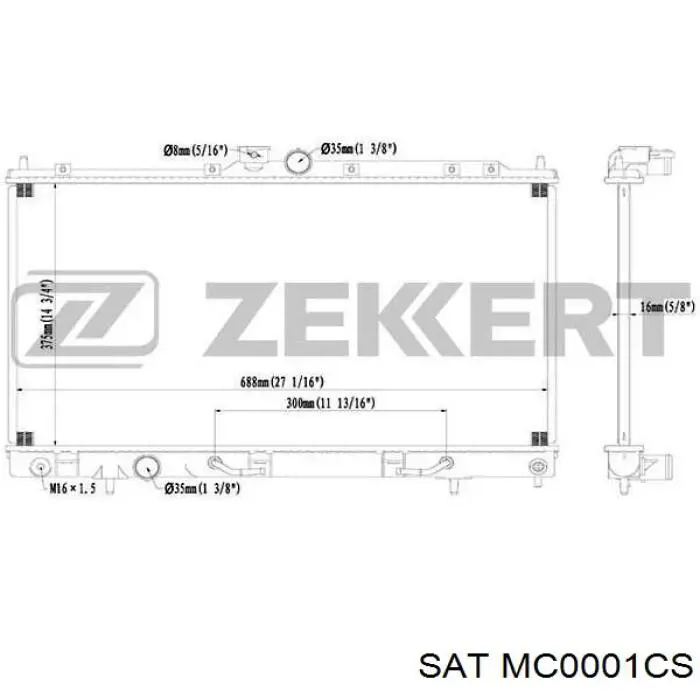 MC0001CS SAT radiador de esfriamento de motor