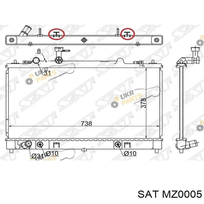 Купить LF1715200B Mazda Радиатор водяной