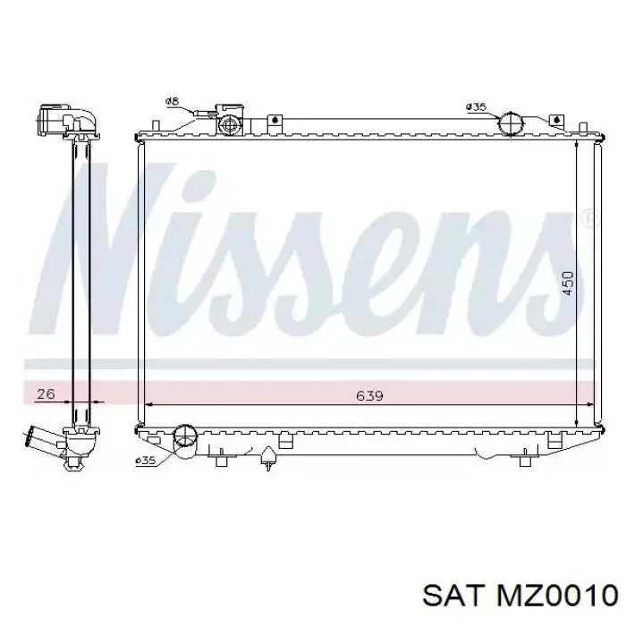 Радиатор охлаждения двигателя SAT MZ0010 цена, от 99.89 USD