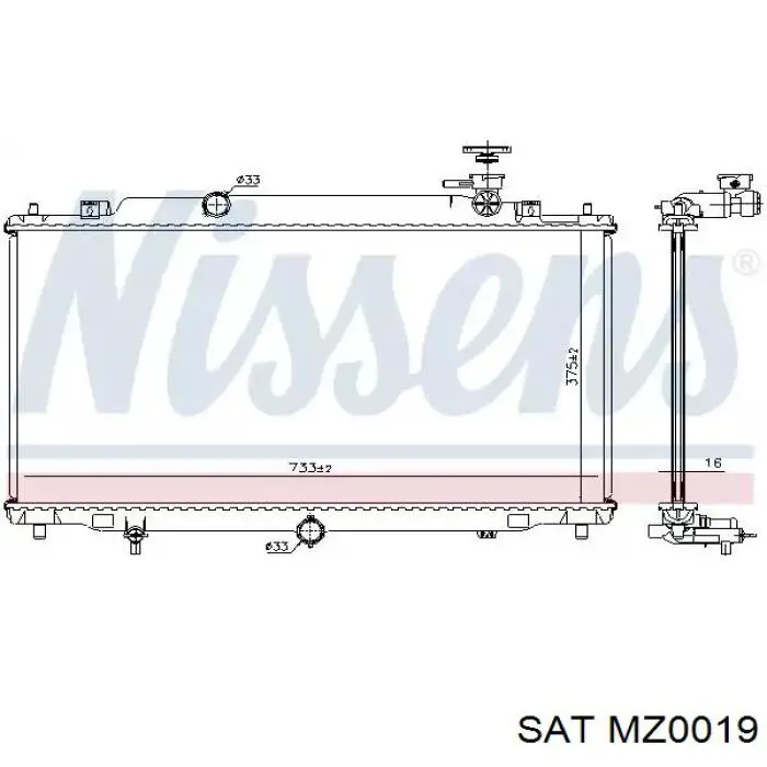 Радиатор MZ0019 SAT