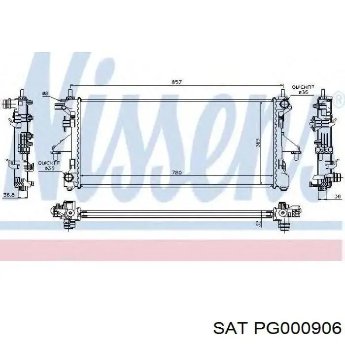 Радиатор PG000906 SAT