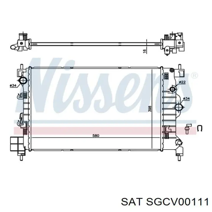 Радиатор охлаждения двигателя SAT SGCV00111 цена, от 112.65 USD