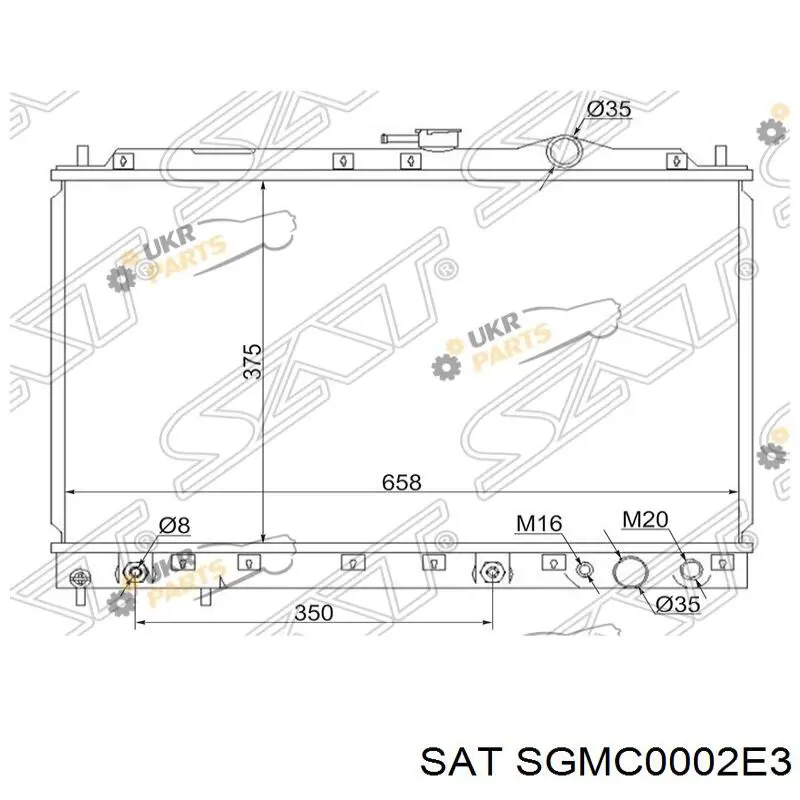 SGMC0002E3 SAT radiador de esfriamento de motor