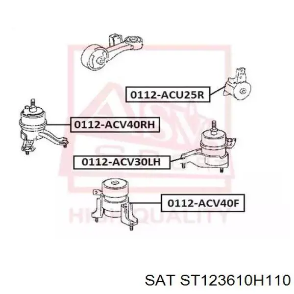 Гидроопора двигателя передняя SAT ST123610H110 цена, от 45.10 USD