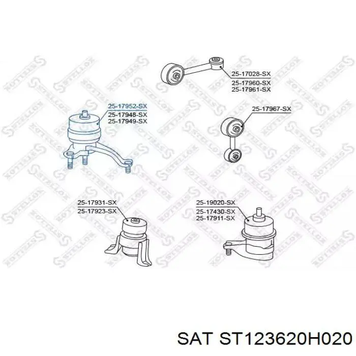 Подушка двигателя SAT ST123620H020 цена, от 50.06 USD