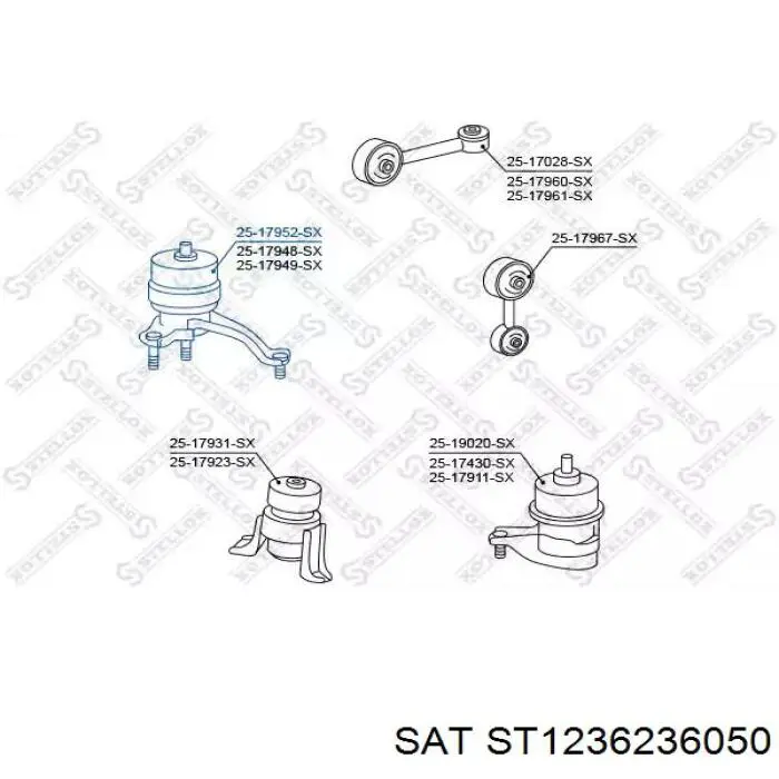 Купить ST1236236050 SAT Правая опора двигателя